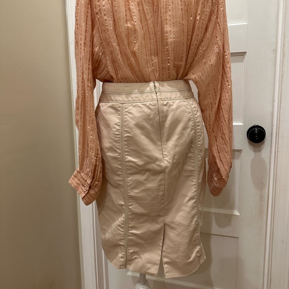 White House Black Market Midi Aline Pencil Skirt Tan Beige - Picture 2 of 5